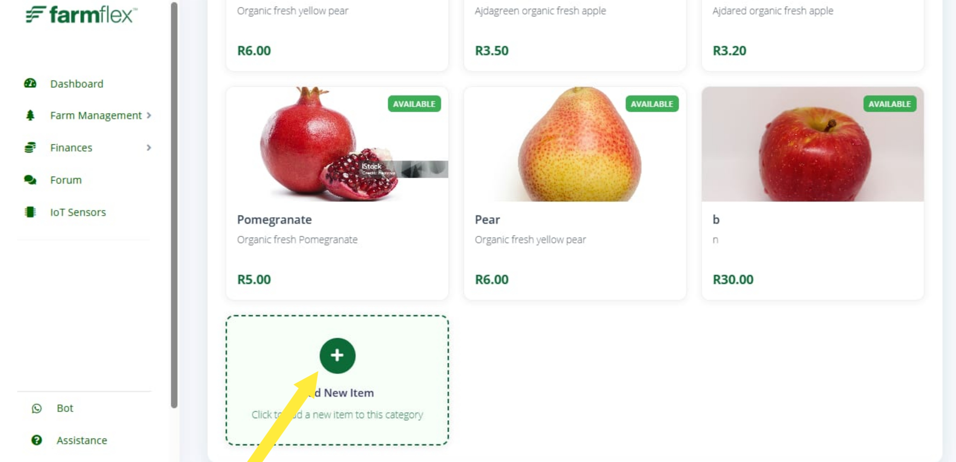 Add Item Button